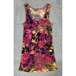 Lucky Brand Tank Top Womens Small Floral Ribbed Long Lean Boho Y2K‎